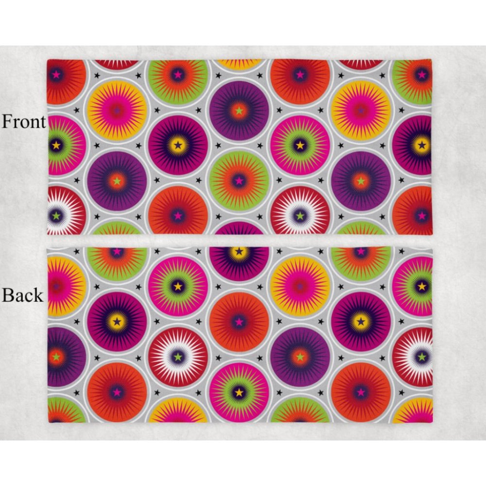 Women's Lime Purple Orange Geometrical Design Handpressed Fitness Sport Headband